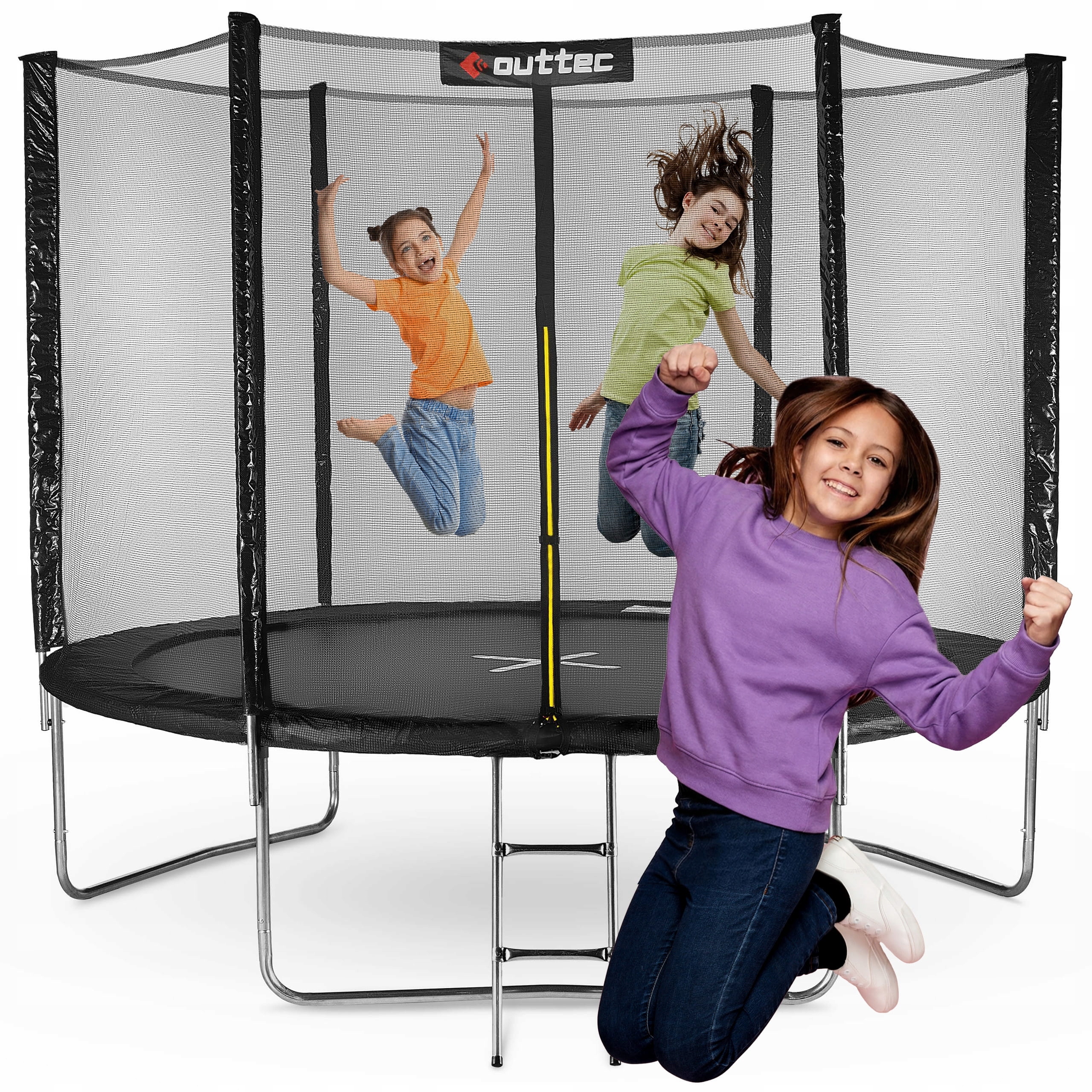 Záhradná trampolína pre deti, pevný vonkajší sieťový rebrík, 2,4 m, vonkajšia...